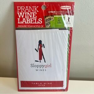 Prank Wine Labels Set of 3 New